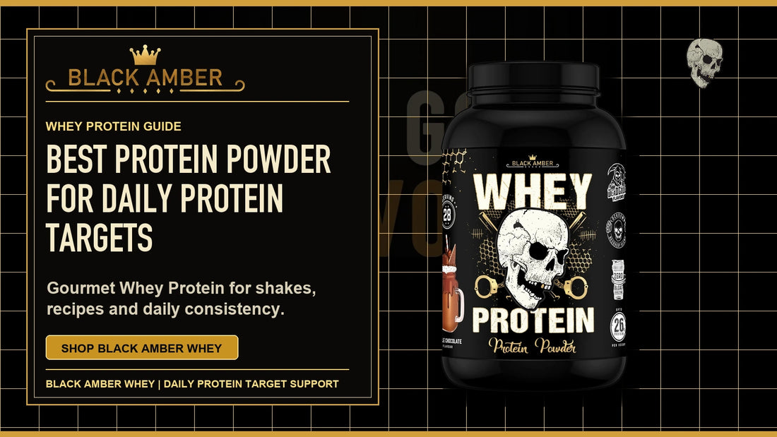Black Amber Best Protein Powder For Daily Protein Targets featured guide image