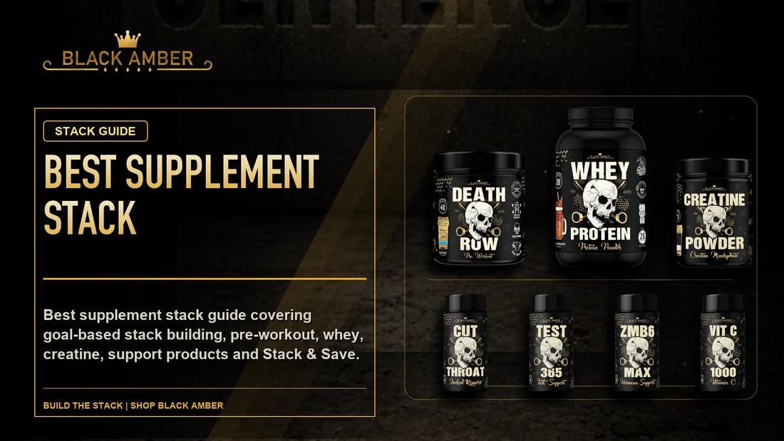 Black Amber Best Supplement Stack featured guide image with Build The Stack