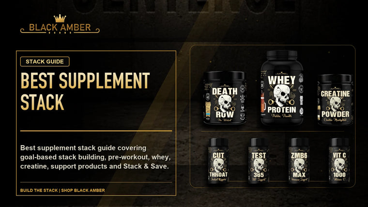 Black Amber Best Supplement Stack featured guide image with Build The Stack