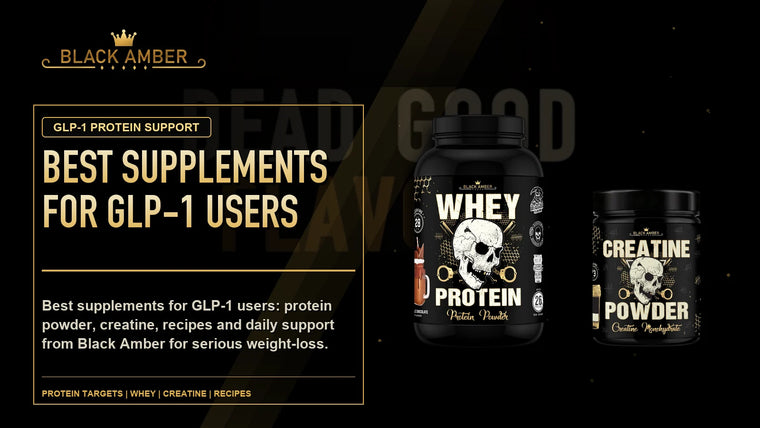 Black Amber Best Supplements For GLP-1 Users featured guide image with Protein Targets