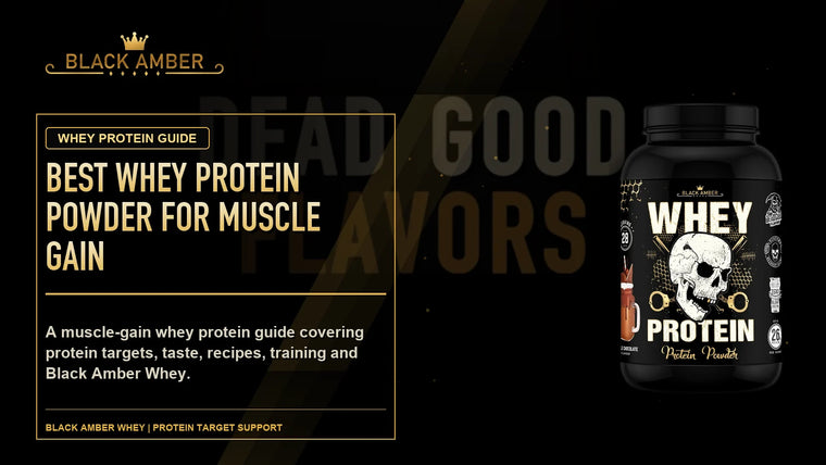 Black Amber Best Whey Protein Powder For Muscle Gain featured guide image with Black Amber Whey