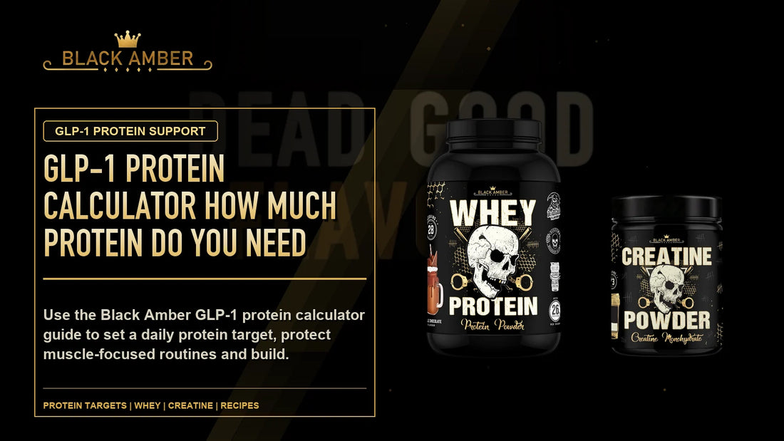 Black Amber GLP-1 Protein Calculator: How Much Protein Do You Need? featured guide image with Protein Targets