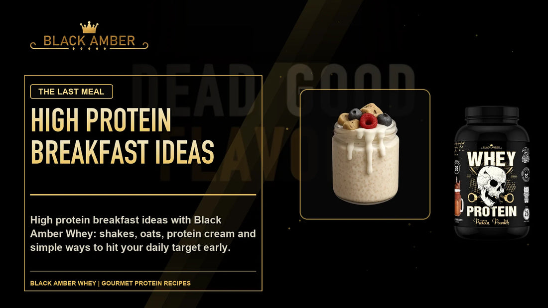 Black Amber High Protein Breakfast Ideas featured guide image with Black Amber Whey