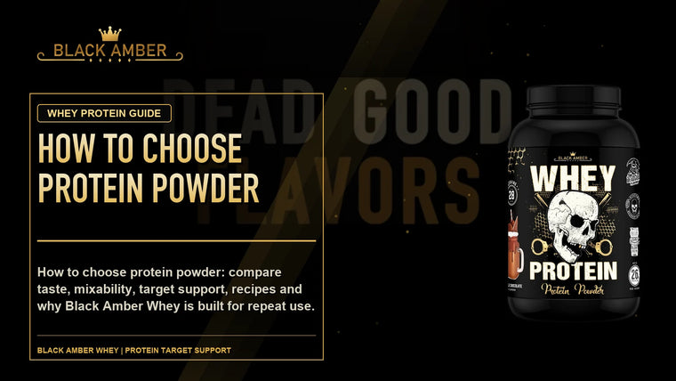 Black Amber How To Choose Protein Powder featured guide image with Black Amber Whey