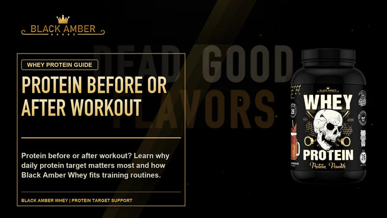 Black Amber Protein Before Or After Workout? featured guide image with Black Amber Whey
