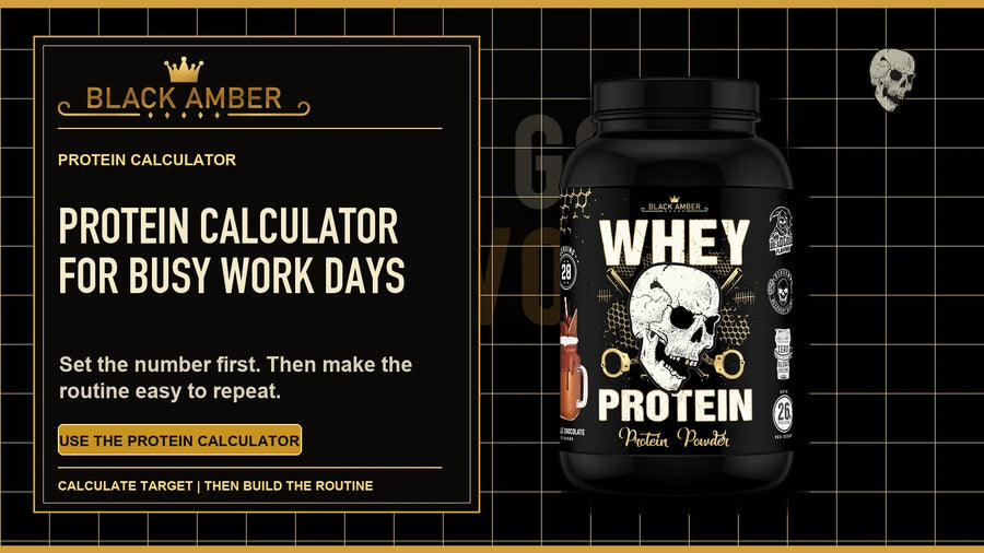 Black Amber Protein Calculator For Busy Work Days featured guide image