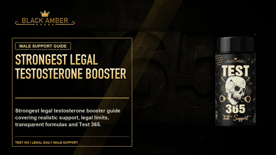 Black Amber Strongest Legal Testosterone Booster featured guide image with Test 365