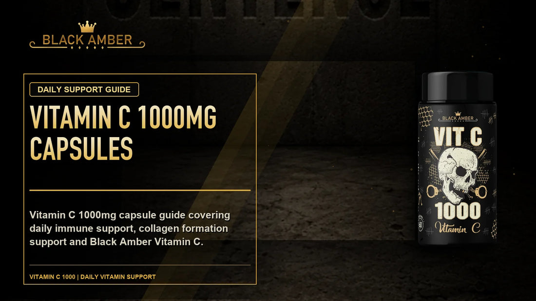 Black Amber Vitamin C 1000mg Capsules featured guide image with Vitamin C 1000