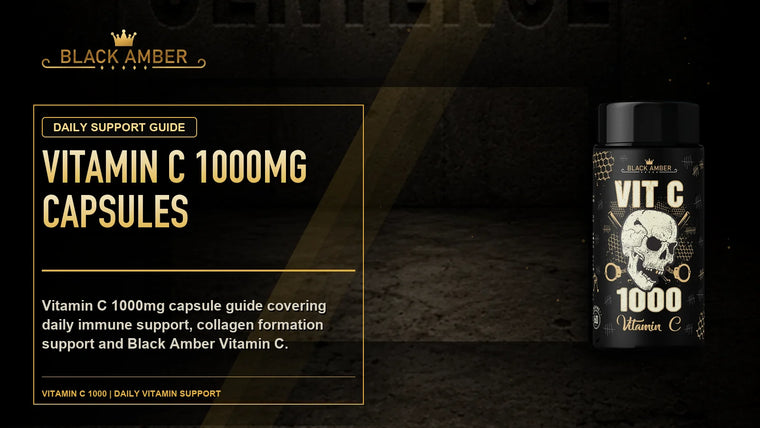 Black Amber Vitamin C 1000mg Capsules featured guide image with Vitamin C 1000