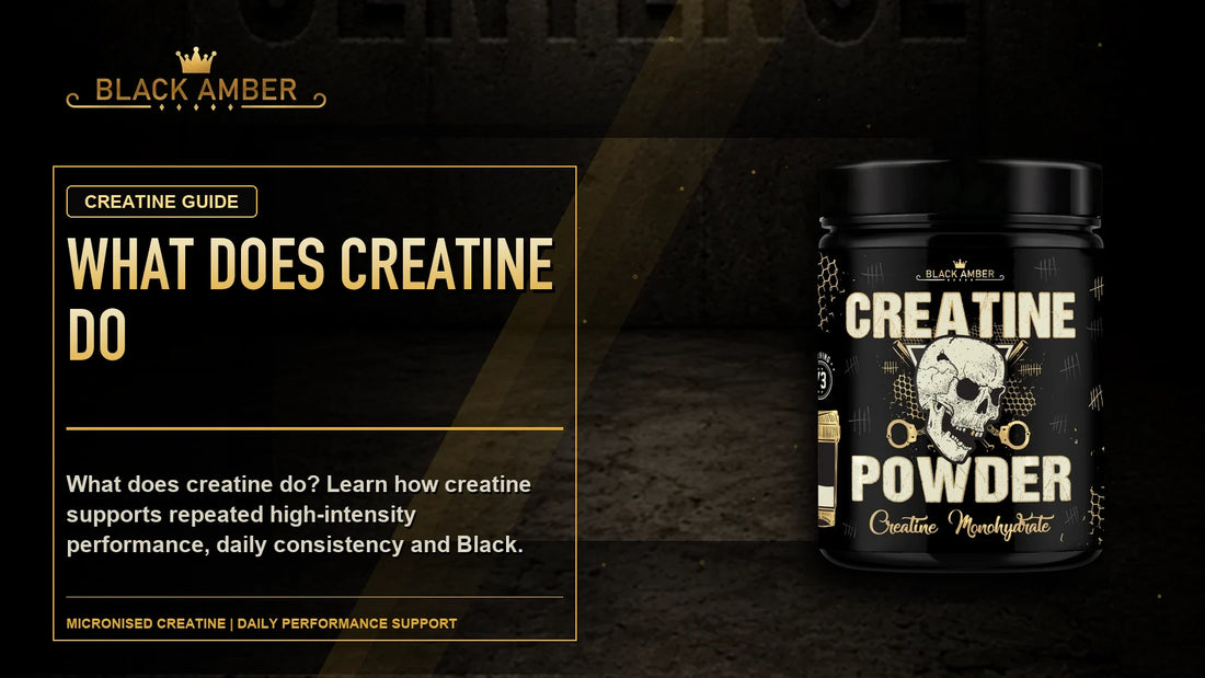 Black Amber What Does Creatine Do? featured guide image with Micronised Creatine