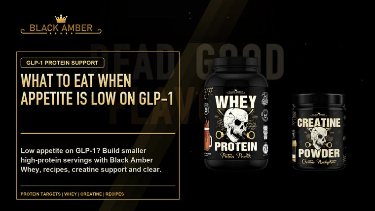 Black Amber What To Eat When Appetite Is Low On GLP-1 featured guide image with Protein Targets