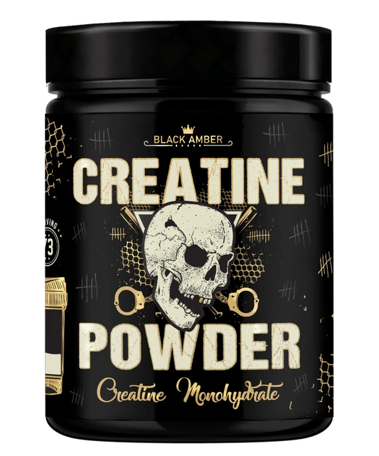 Black Amber Creatine Monohydrate powder tub