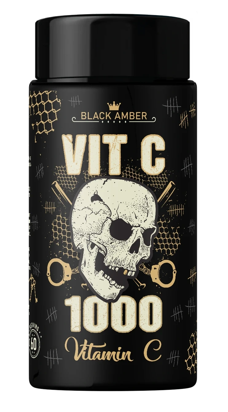 Black Amber Vitamin C 1000 capsule bottle