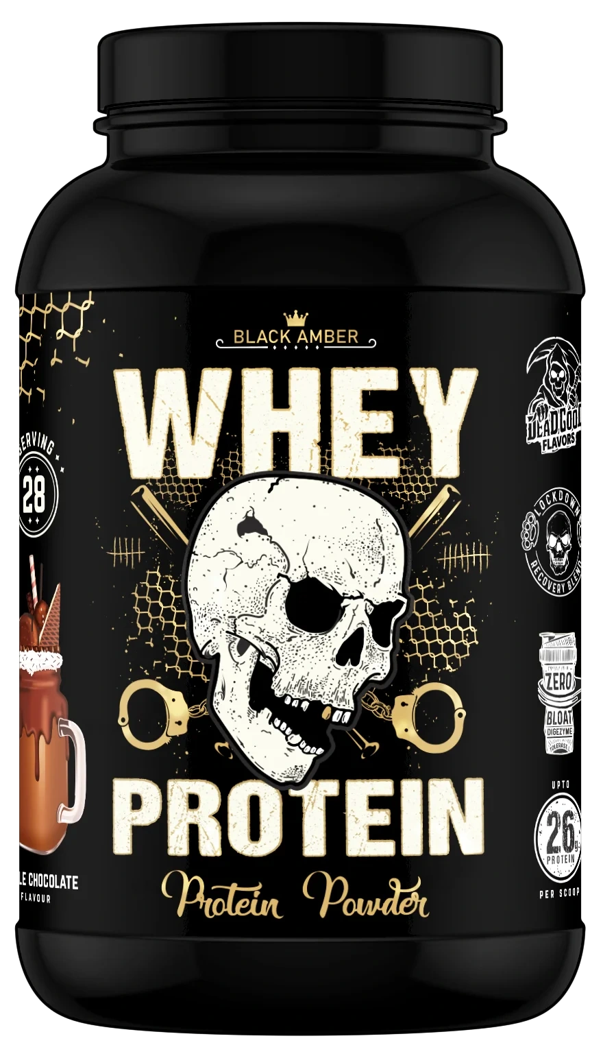 Black Amber Whey Protein 900g tub, Triple Chocolate flavour