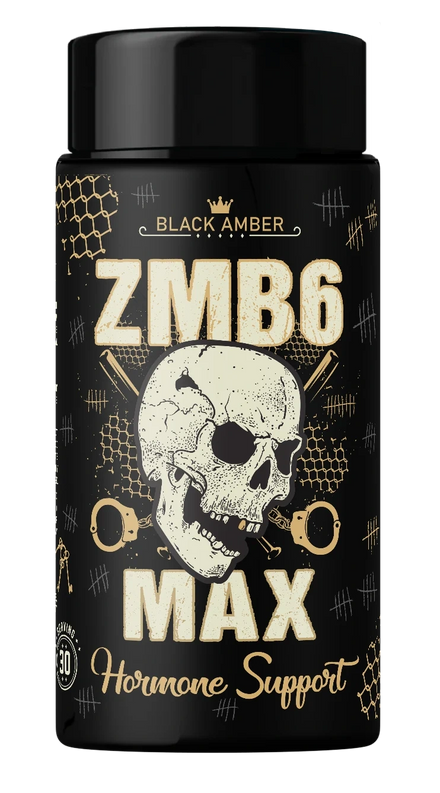 Black Amber ZMB6 Max magnesium zinc vitamin B6 capsule tub