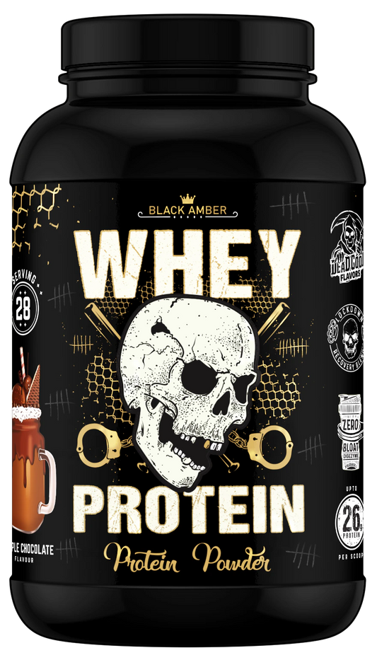 Black Amber Whey Protein Powder 900g tub, Triple Chocolate flavour