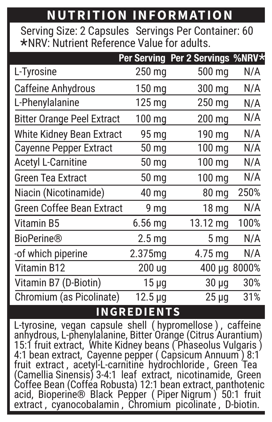 Cut Throat Thermogenic Support official nutrition and ingredient label panel