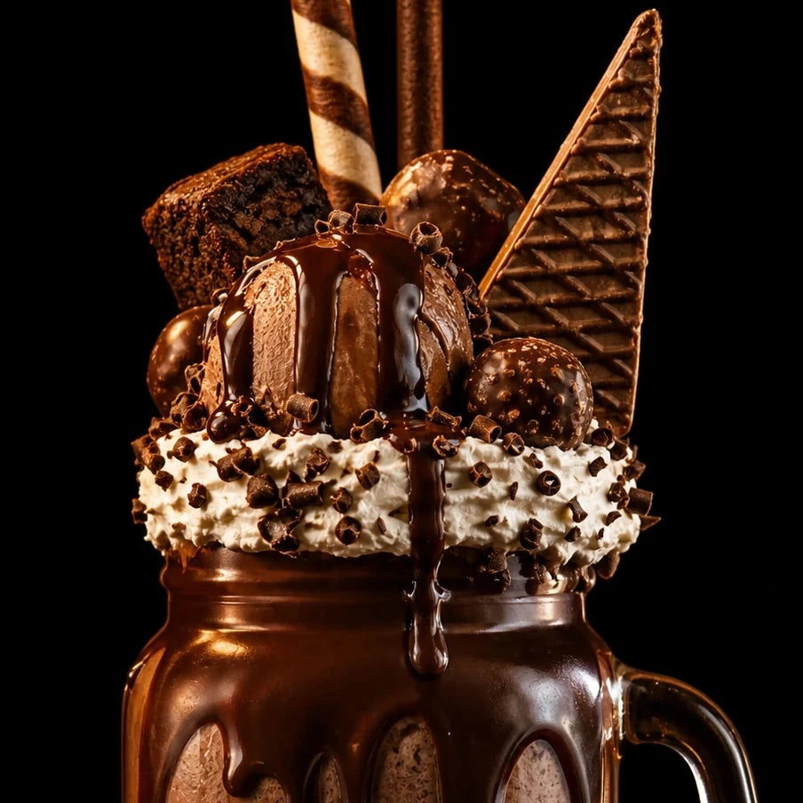 Black Amber protein milkshake made with Whey