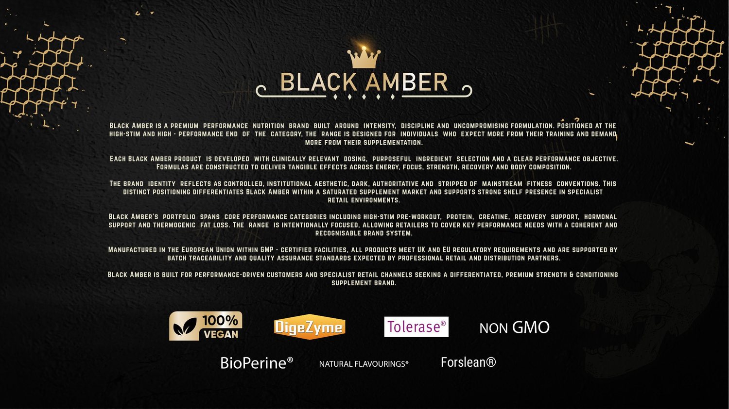 Black Amber product catalogue brand overview