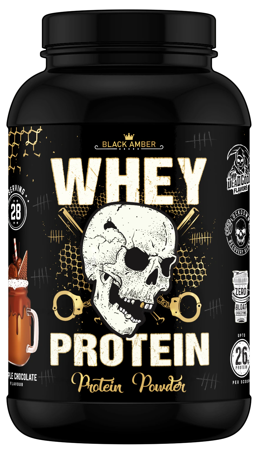 Black Amber Whey Protein Powder 900g Triple Chocolate flavour